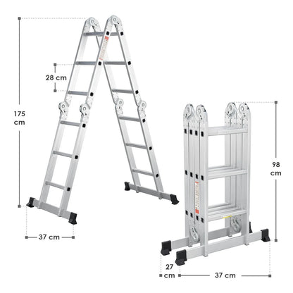 2025 Escalera multifuncional de aluminio 3,6 m – Versátil, estable y compacta