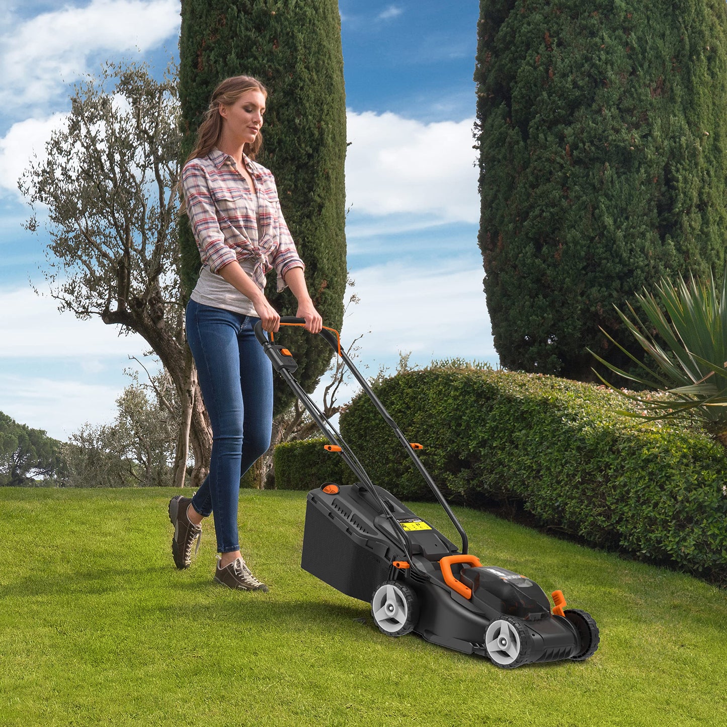 2025 Cortacésped inalámbrico Worx Nitro 34 cm, cortacésped eléctrico, modelo WG779E, 40 V PowerShare PRO con 2 baterías de 2,5 Ah (baterías y cargador incluidos)