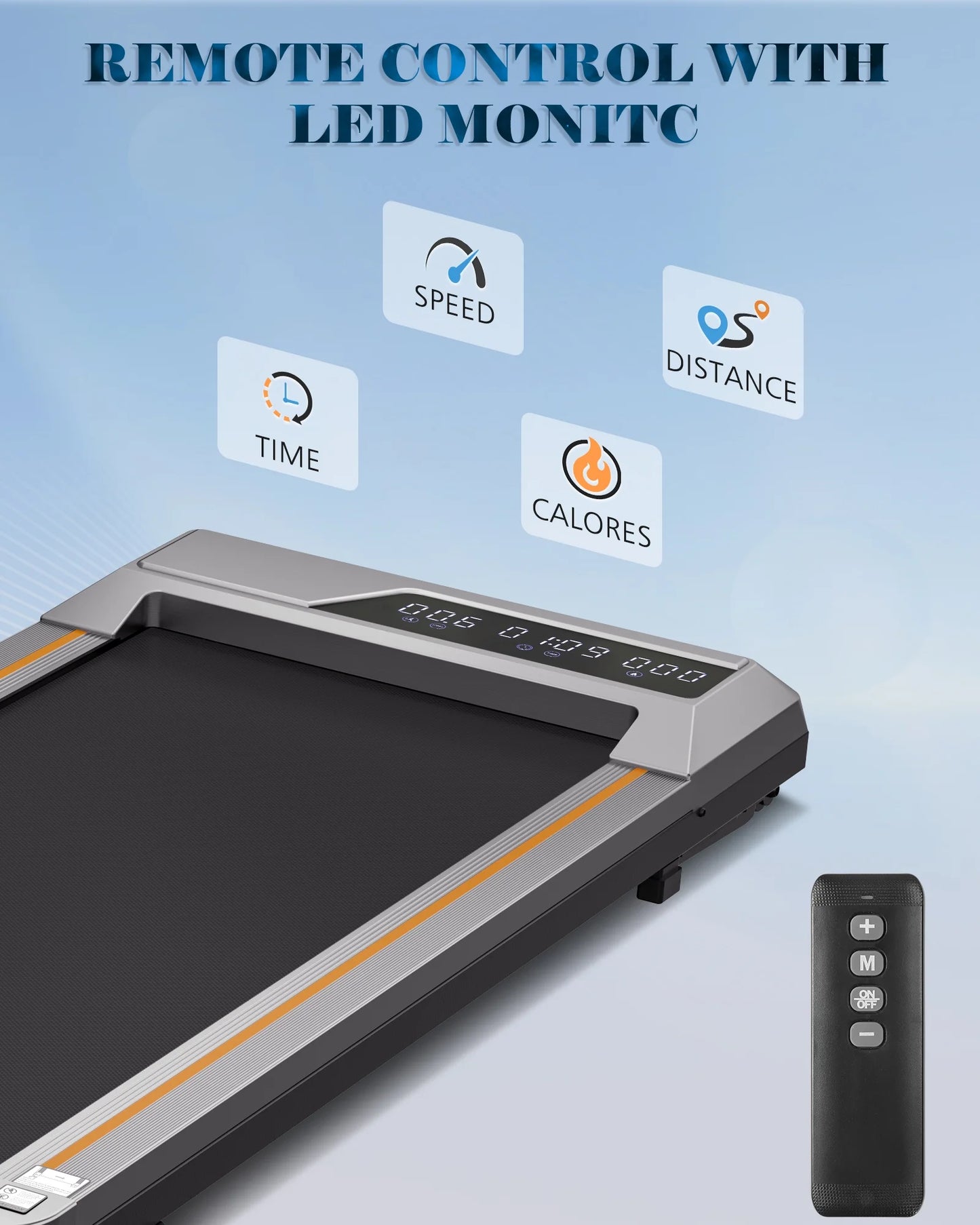Cinta de correr Naipo 2,5 CV para uso doméstico con pantalla LCD, ruedas de transporte y capacidad máxima de 120 kg.