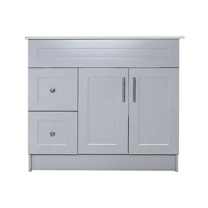 Mueble de tocador de MDF gris de 36" con 2 cajones