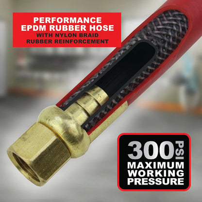2025 Enrollador Automático de Doble Brazo de Acero con Manguera de Goma de 1/2" x 15 m – Máx. 300 PSI