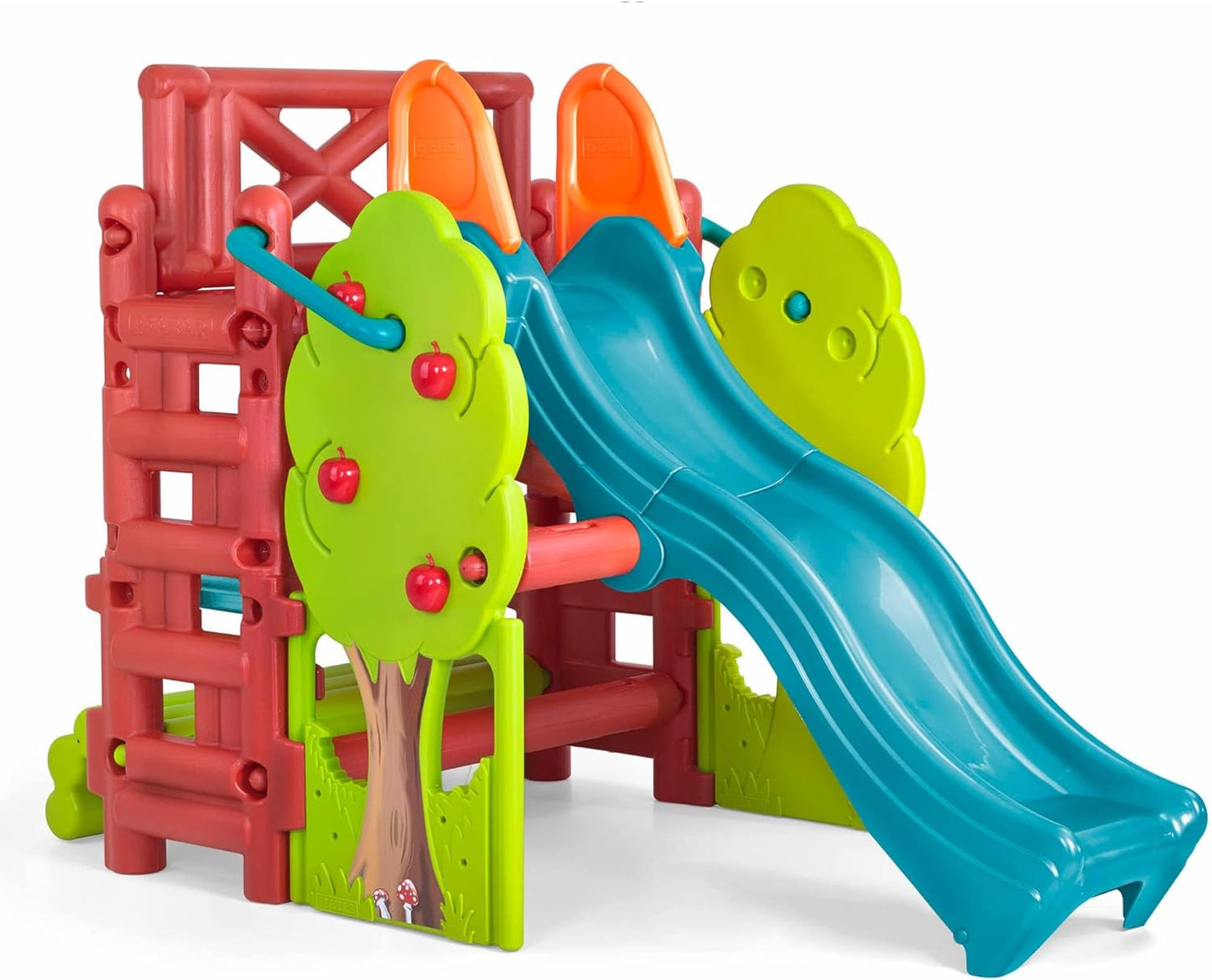 FEBER - Wood House, Centro de Actividades en el Bosque con Tobogán y Mesa Convertible en Arenero, Colores Luminosos y Resistentes a la Luz, Fácil Montaje, Niños de 3 a 8 años, Famosa (800009590)