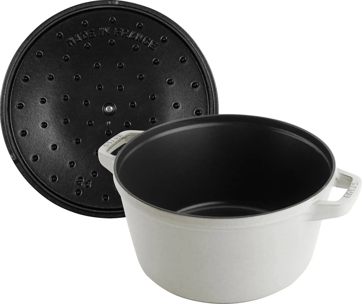 2025 Cocotte de 4 piezas, 24 cm, redonda, Trufa Blanca, apilable