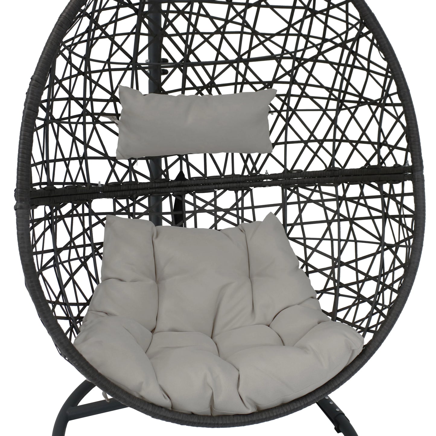 2025 Silla Colgante Sunnydaze Caroline en Forma de Huevo con Estructura de Acero y Cojín