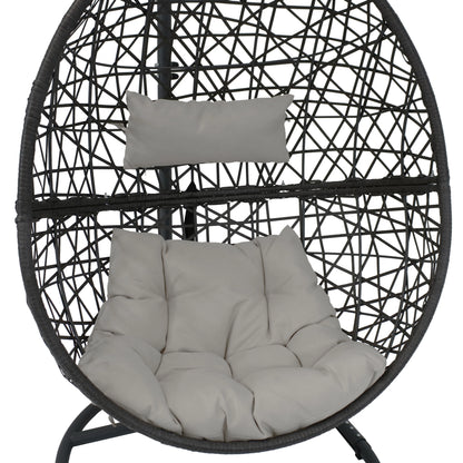 2025 Silla Colgante Sunnydaze Caroline en Forma de Huevo con Estructura de Acero y Cojín
