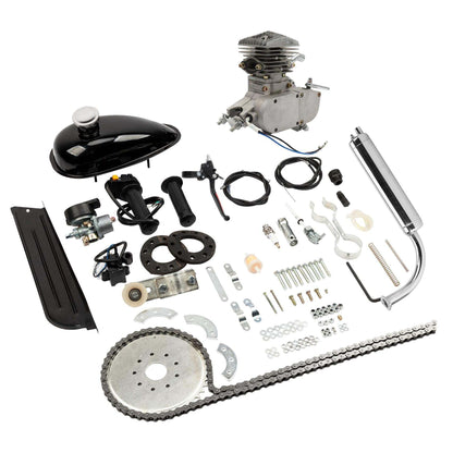 2025 Kit motor para bicicleta Zimtown 80cc 2 tiempos para bicicletas de 26", color plata blanca