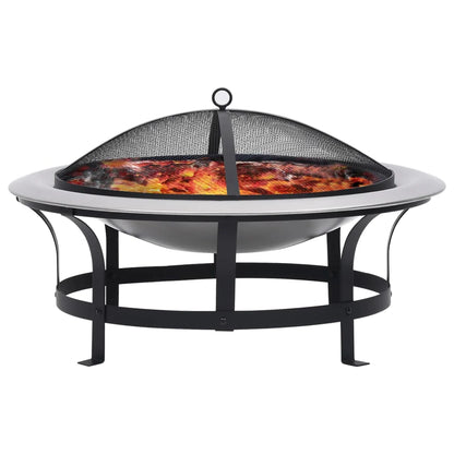 2025 Brasero con rejilla de acero inoxidable de 76 cm, fogón, atizador, pantalla contra chispas