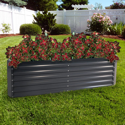 2025 Cama Elevada Rectangular para Jardín Sunnydaze de Acero Galvalume - 180 cm