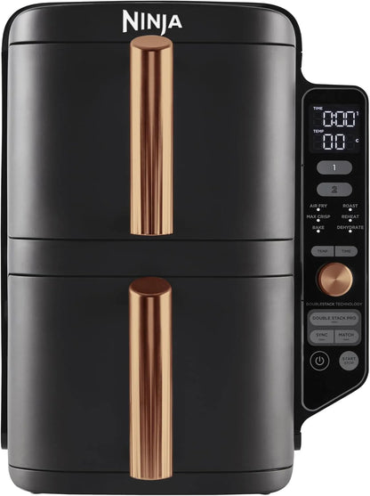 2025 Ninja Foodi Power Nutri Blender 2 en 1, licuadora para smoothie bowls y bebidas congeladas, CB100EU + Ninja Double Stack XL Freidora de aire caliente, freidora vertical sin aceite de dos cajones, SL400EUCP