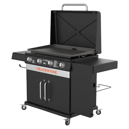 Mesa de Cocina Blackstone de 36" con Parrilla Plana, Parrilla de Gas Propano con 4 Quemadores y Mesa Lateral