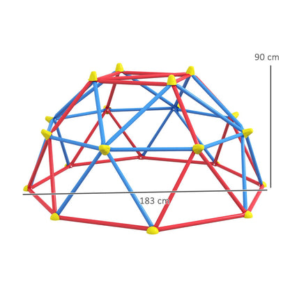 Cúpula De Escalada De Metal Pp Ø183x90 Cm-outsunny. Rojo Y Azul