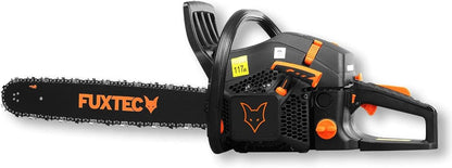 FUXTEC Motosierra Gasolina FX-KS262 de 2,85kw - con espada de 20'', longitud de corte 46 cm- 61,5cc - Easy-Start - incl. Protección de la espada y bolsa de transporte