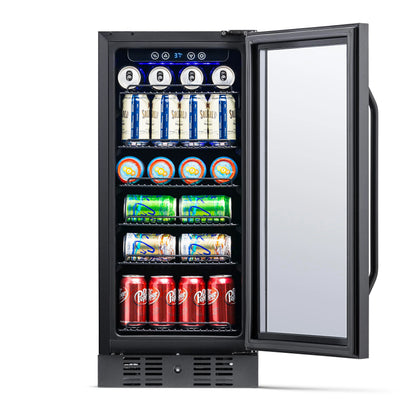 2025 Newair® Refrigerador Empotrable Negro para Bebidas – 96 Latas – 15 Pulgadas