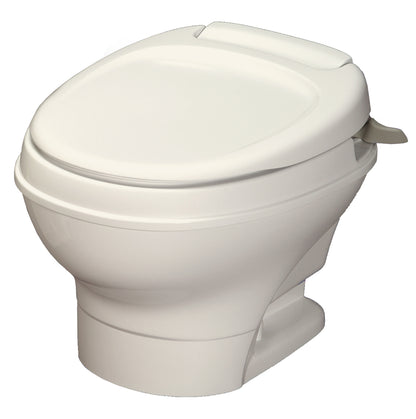 Inodoro para RV Thetford Aqua-Magic V, descarga manual, perfil bajo, color pergamino, modelo 31647