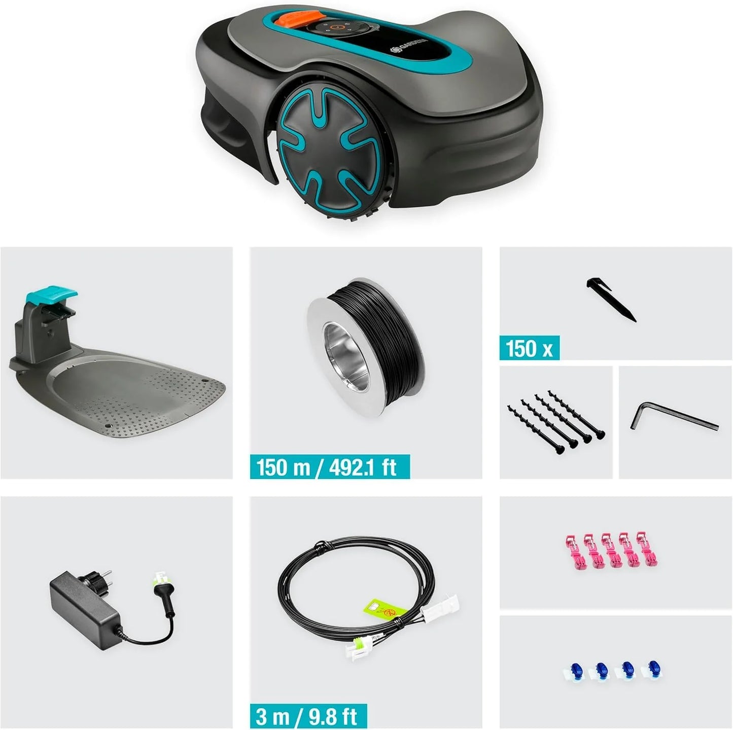 2025 Robot cortacésped Gardena SILENO minimo 350 m²: cortacésped inteligente con conectividad óptima, programable vía la aplicación Gardena Bluetooth (15208-47)