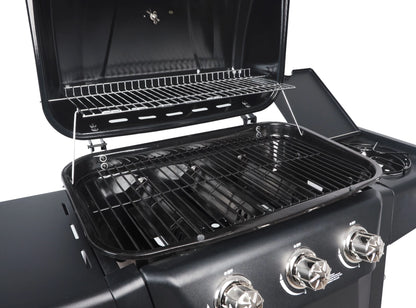 2025 Parrilla a gas RevoAce de 3 quemadores con quemador lateral, color azul zafiro, modelo GBC1729WBS, nueva
