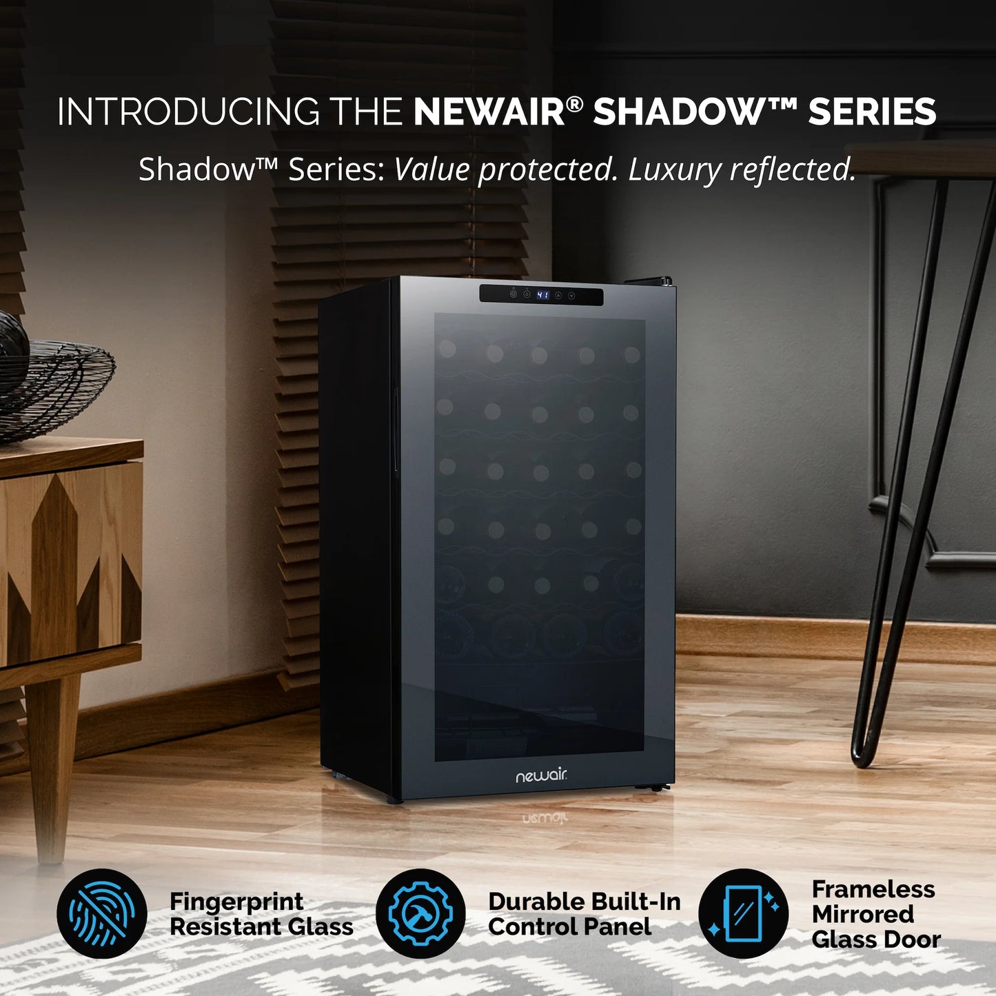 2025 Refrigerador de Vinos Independiente Newair – Negro (34 botellas)
