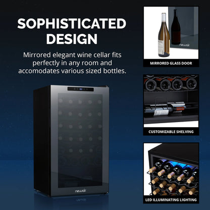 2025 Refrigerador de Vinos Independiente Newair – Negro (34 botellas)