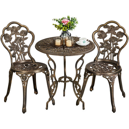Conjunto De Mesa Y Sillas Exterior Vintage Para Balcón Bronce