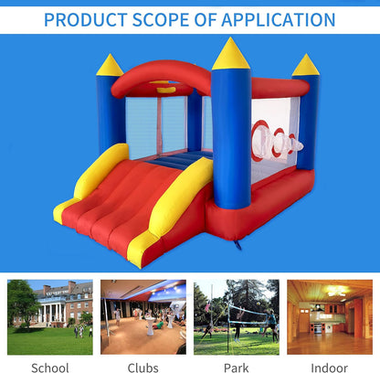 Ballsea Castillo Hinchable con Ventilador, Adecuado para niños de 3 a 10 años, para Interiores, cumpleaños Infantiles (488 x 223 x 220 cm)