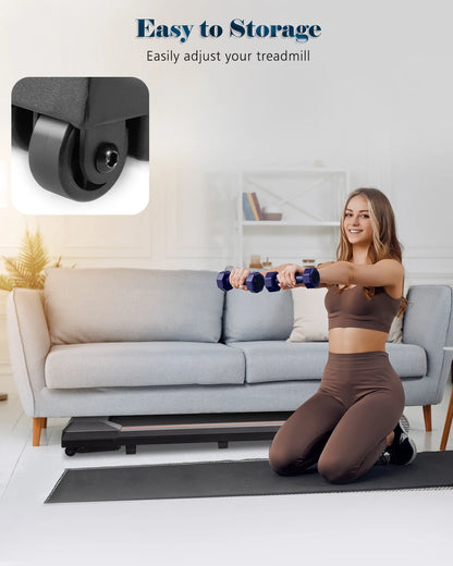 Cinta de correr Naipo 2,5 CV para uso doméstico con pantalla LCD, ruedas de transporte y capacidad máxima de 120 kg.