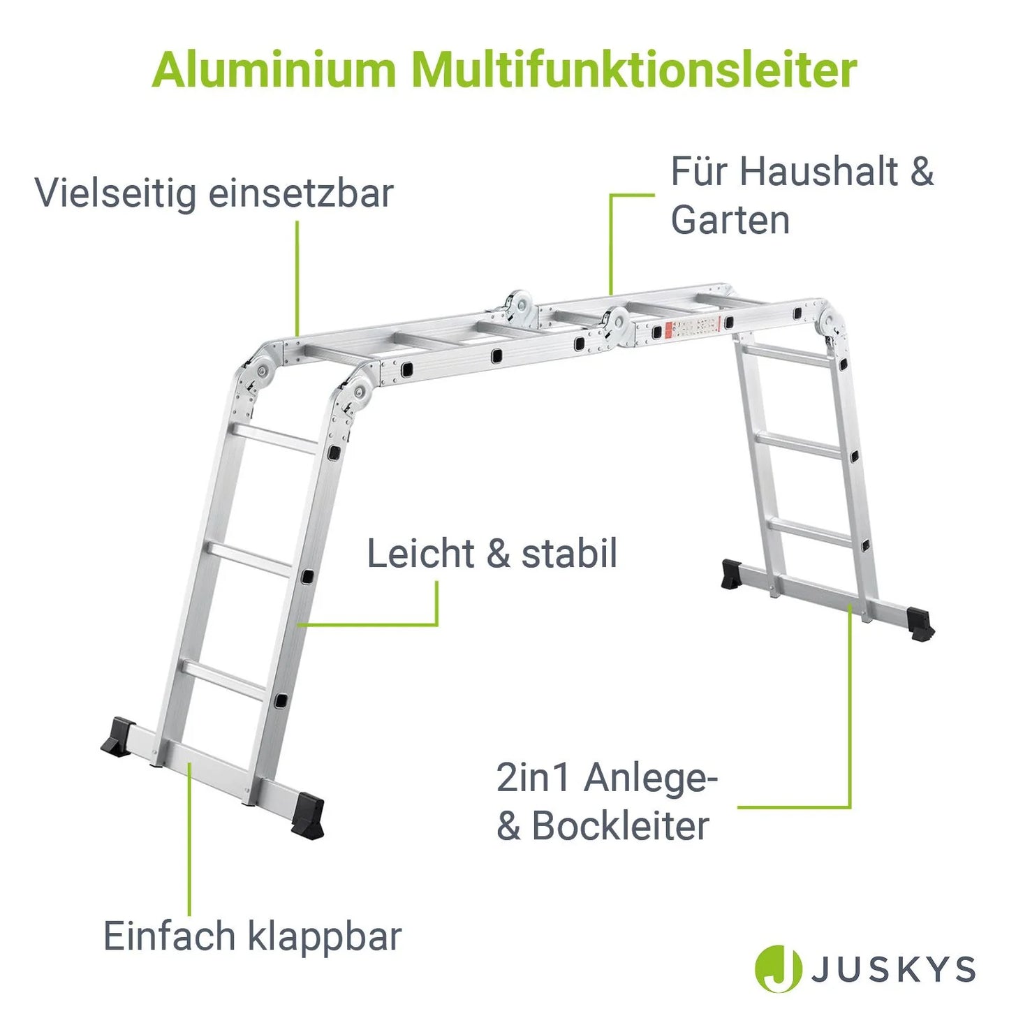 2025 Escalera multifuncional de aluminio 3,6 m – Versátil, estable y compacta