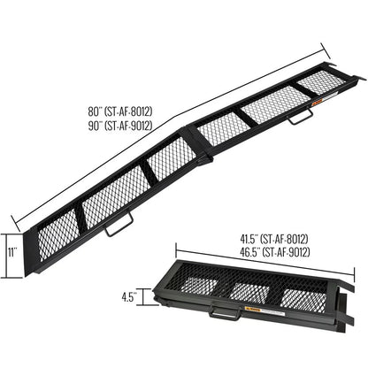Rampas plegables dobles de 90 pulgadas para ATV de acero negro