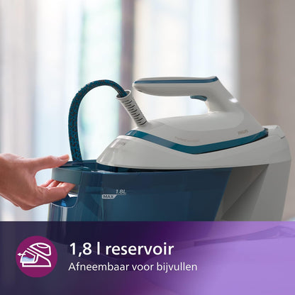 Philips PerfectCare 6000 Series Generator Pary, Silny wyrzut Pary, Gwarancja braku przypaleń, Kompaktowy Design, 1,8L Odłączany Zbiornik na Wodę, Stopa SteamGlide Advanced (PSG6064/80)