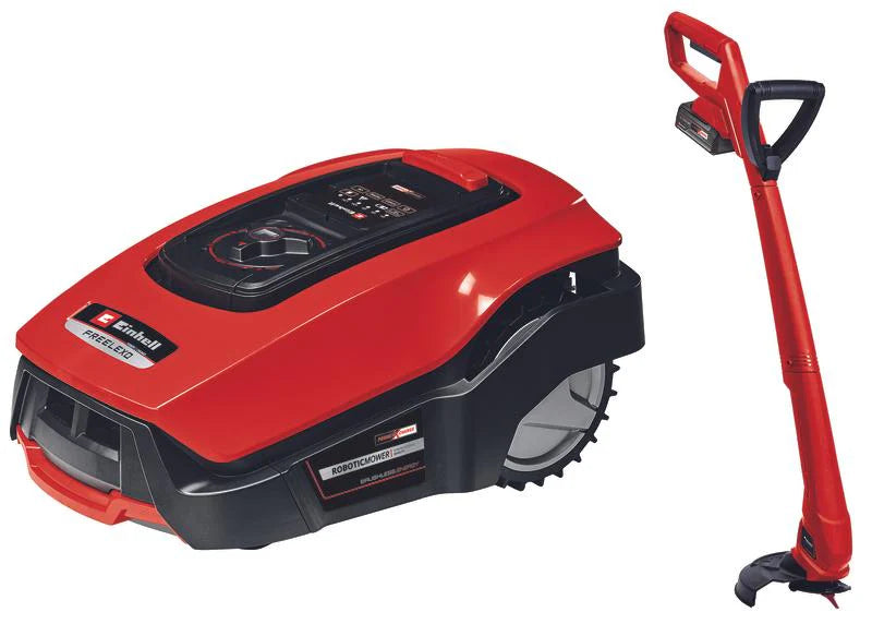 2025 Kit robot cortacésped Einhell Freelexo 500 con recortadora para bordes de césped