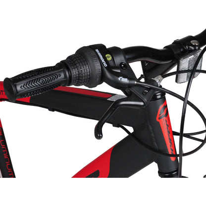 Bicicleta híbrida Hyper Spin Fit para hombre, 700c, negra y roja