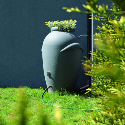 2025 Depósito de Agua de Lluvia AQUA CAN de 360 L Color Antracita – Estilo Mediterráneo con Función Decorativa