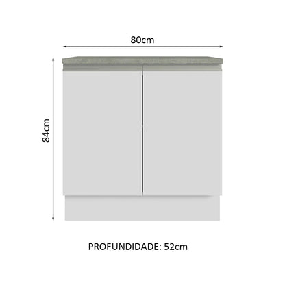 2025 Mueble Para Lavamanos Blanco 80x84cm Individual Sin Lavamanos Y Sin Cajones