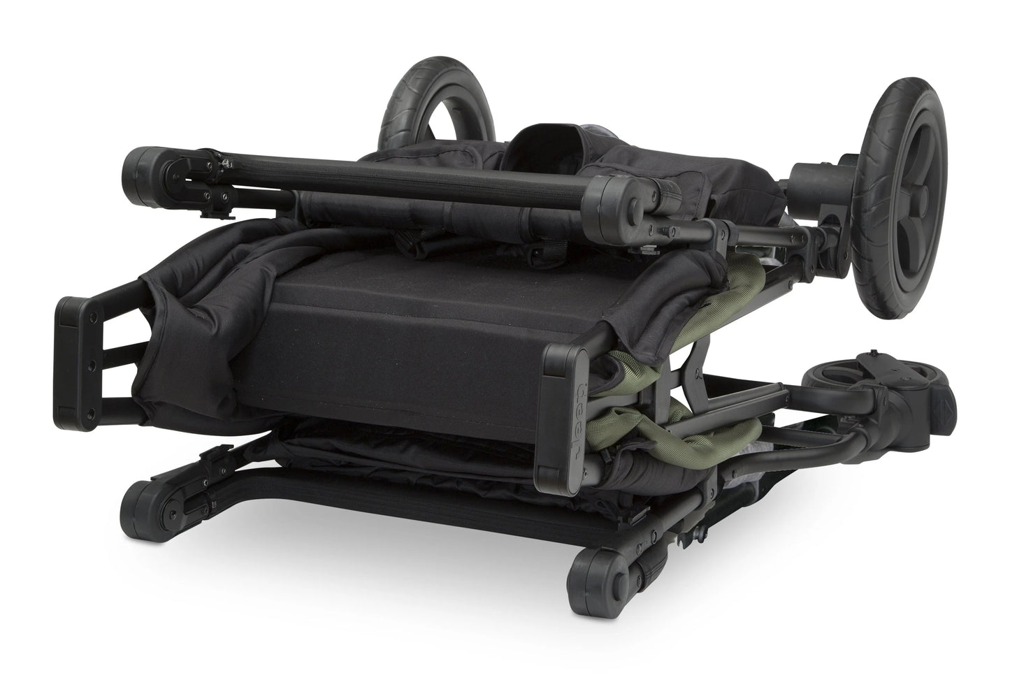 Carrito-Paseador Jeep Wrangler Deluxe – 2 Asientos con Arnés de 5 Puntos, Bolsa Térmica, Capota Anti-UV, Amplio Almacenamiento, Ruedas Todo Terreno Antipinchazos, Manillares Ajustables