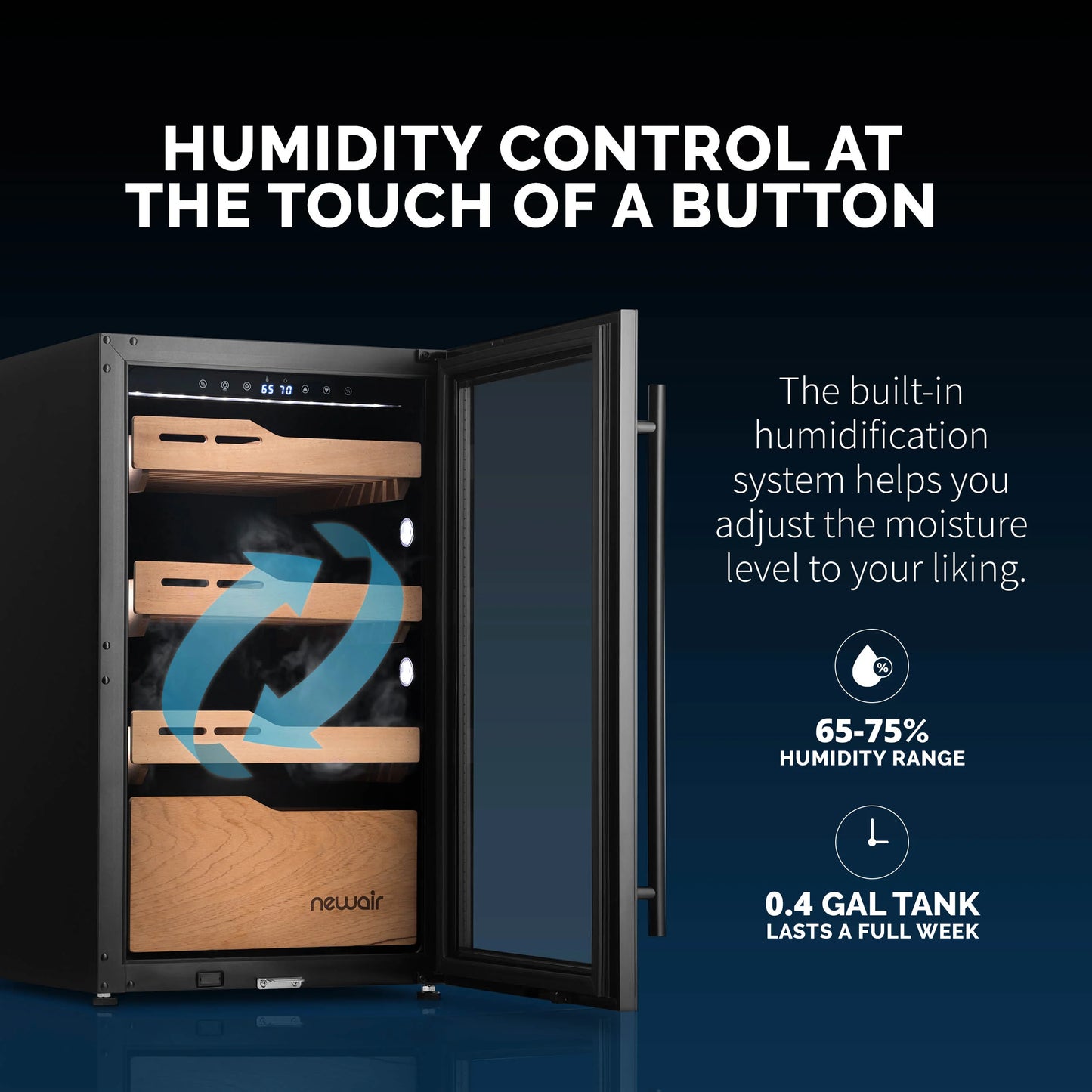 2025 Newair® Humidor Eléctrico para Puros – Gran Capacidad