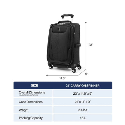 2025 Equipaje de Mano Expandible Travelpro Maxlite 5 Softside Spinner de 21"