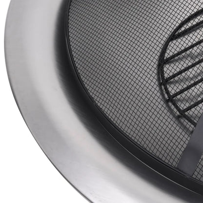 2025 Brasero con rejilla de acero inoxidable de 76 cm, fogón, atizador, pantalla contra chispas
