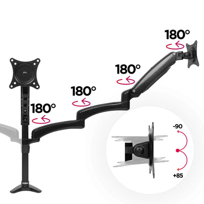 2025 Duronic Soporte para Monitor DM553 | Soporte triple para escritorio PC | NEGRO | Aluminio | Altura ajustable | Para tres pantallas LED/LCD de 15-27 pulgadas | Compatible con VESA 75/100 | Capacidad de 5 kg por pantalla
