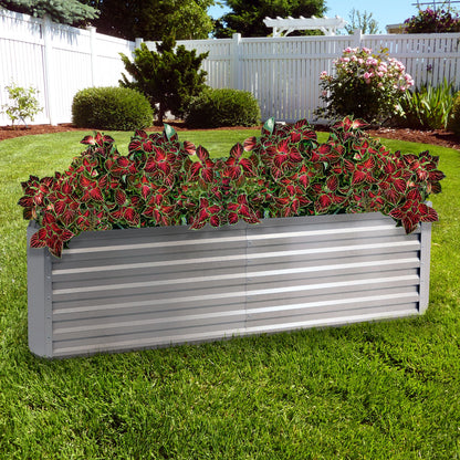 2025 Cama Elevada Rectangular para Jardín Sunnydaze de Acero Galvalume - 180 cm