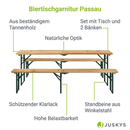 2025 Conjunto de mobiliario plegable para fiestas Amberg 180x74x74 cm