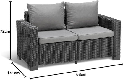 Allibert California Sofa Ogrodowa, Panama Cool Grey, 141 x 68 x 72 cm
