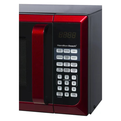 2025 Microondas Hamilton Beach de acero inoxidable rojo 0,9 pies³