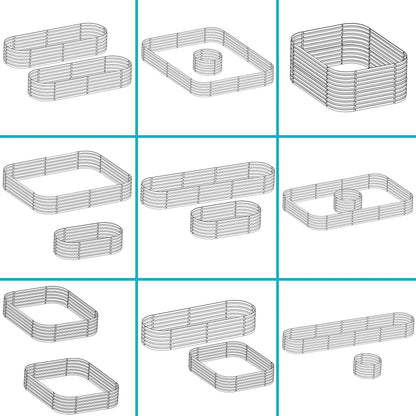 2025 Cama Elevada Apilable de Acero Galvalume Sunnydaze en Forma Ovalada de 200 cm