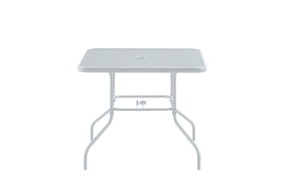 2025 Juego de comedor exterior Mainstays Albany Lane de 6 piezas con sombrilla, acero, rojo