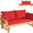COSTWAY Ławka ogrodowa z funkcją leżenia, sofa ogrodowa z poduszkami i składanym podłokietnikiem, ławka balkonowa z drewna akacjowego, sofa balkonowa, sofa ogrodowa do ogrodu, na taras, balkon, 198 x