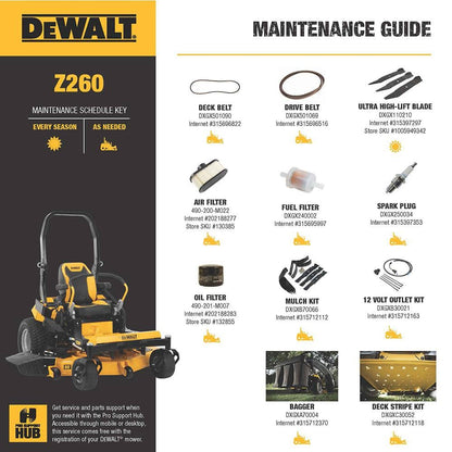 2025 DEWALT Z260 Comercial 60 in. Cortacésped de Giro Cero con Motor Kawasaki V-Twin FS730v de 24 HP y Transmisión Hidrostática Doble DXGZ260P