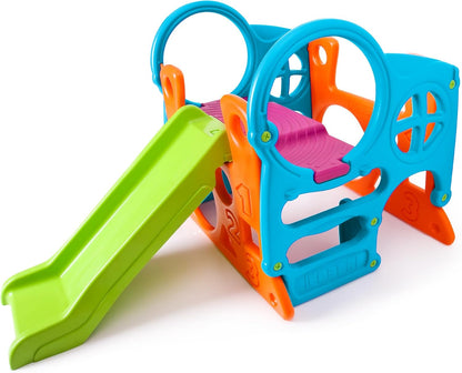 FEBER - Wood House, Centro de Actividades en el Bosque con Tobogán y Mesa Convertible en Arenero, Colores Luminosos y Resistentes a la Luz, Fácil Montaje, Niños de 3 a 8 años, Famosa (800009590)