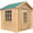 TIMBELA M570Z-1 Casa de Madera para Niños, Casita Infantil Exterior 111x113xA121 cm, Casitas Infantiles Jardin, Casa Juguete Niños, Caseta Infantil (Tetto-Colore Verde)