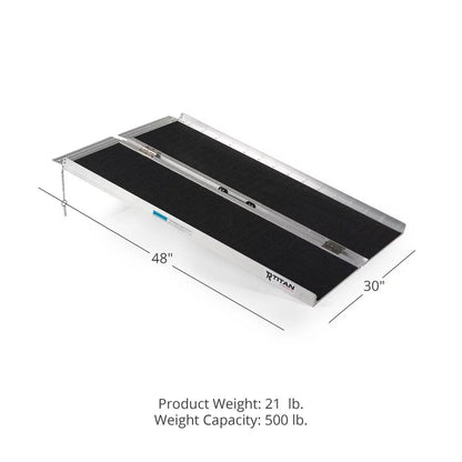 2025 Titan Ramps rampa plegable simple para silla de ruedas, 4 pies – capacidad de carga de 500 lb.