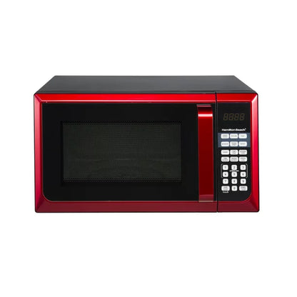 2025 Microondas Hamilton Beach de acero inoxidable rojo 0,9 pies³