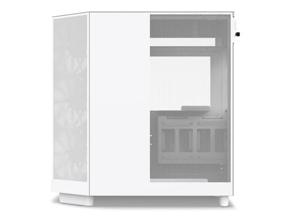 2025 NZXT H6 FLOW - Caja compacta de torre intermedia de doble cámara con flujo de aire, color blanco, CC-H61FW-01